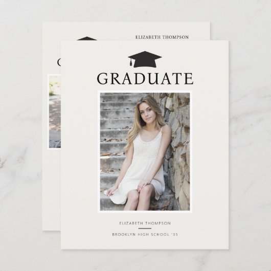 Papier Budget Chic DIPLÔT Faire-part de diplôme de photog (Devant / Derrière)