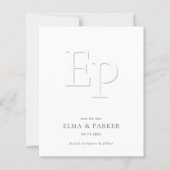 Papier BUDGET Chic Embossed Look Wedding Save the date (Devant)