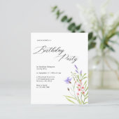 Papier BUDGET Chic Fleur sauvage Aquarelle Adulte Anniver (Debout devant)