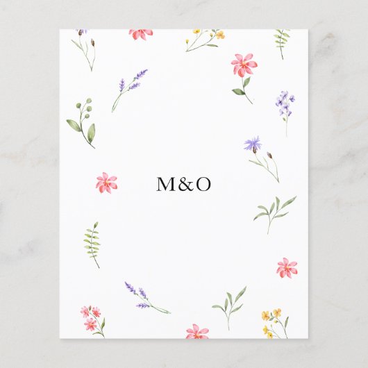 Papier BUDGET Chic Fleur sauvage Foliage Mariage aquarell (Dos)