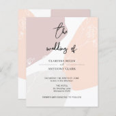 Papier BUDGET Chic Floral Abstrait Faire-part de mariage (Devant / Derrière)