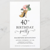 Papier Budget Chic Floral or talons hauts 40e anniversair (Devant)