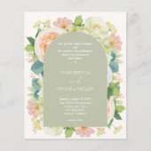Papier Budget Chic Florals Mariage tous en une invitation (Devant)