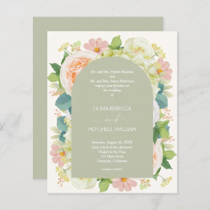 Papier Budget Chic Florals Mariage tous en une invitation