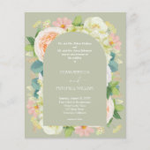 Papier Budget Chic Florals Mariage tous en une invitation (Devant)
