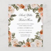 Papier Budget Chic Orange Ivory Sage vert Mariage floral (Devant)