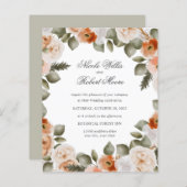 Papier Budget Chic Orange Ivory Sage vert Mariage floral (Devant / Derrière)