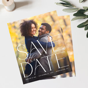 Papier Budget Chic Photo Grand Enregistrer la date