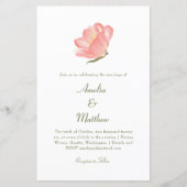Papier Budget Chic Rose Floral All-in-One Mariage Invitat (Devant)
