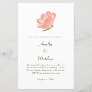 Papier Budget Chic Rose Floral All-in-One Mariage Invitat