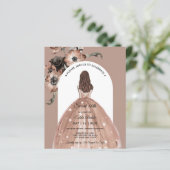 Papier Budget Chic rose Floral Sweet 16th Arch Invitation (Debout devant)