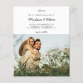 Papier BUDGET Chic Rustic Script 2 Photo QR Code Mariage (Devant)