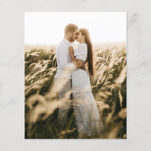 Papier Budget Chic Script Faire-part de mariage photo (Dos)