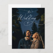 Papier Budget Chic Script Romantique Mariage Photo Invita (Devant / Derrière)