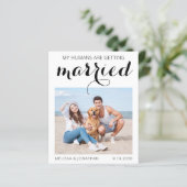 Papier Budget Chien Photo Mariage Enregistrer La Date Car (Debout devant)