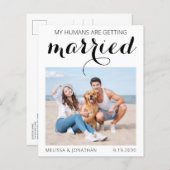 Papier Budget Chien Photo Mariage Enregistrer La Date Inv (Devant / Derrière)