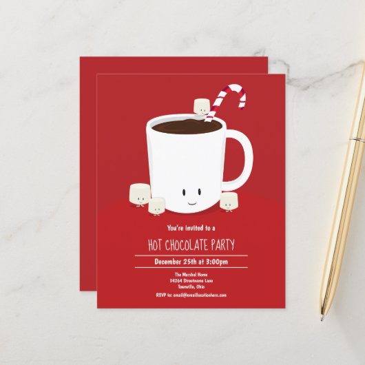 Papier Budget Chocolat Chocolat Noël Invitation (Devant/Arrière en situation)