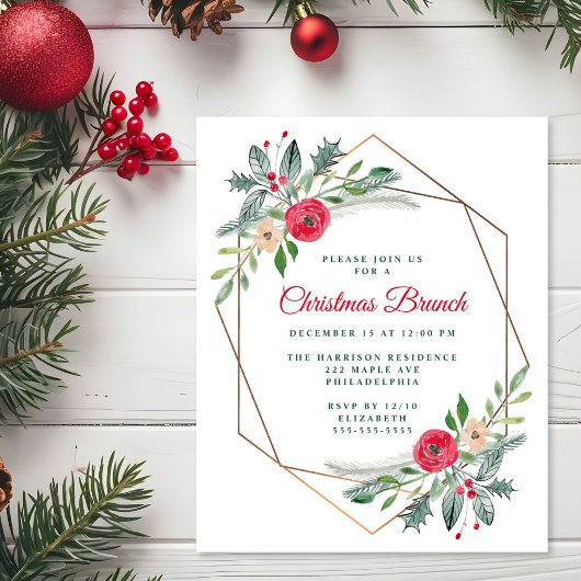 Papier Budget Christmas Brunch Invitation