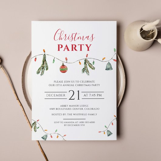Papier Budget Christmas Holiday Party Invitation