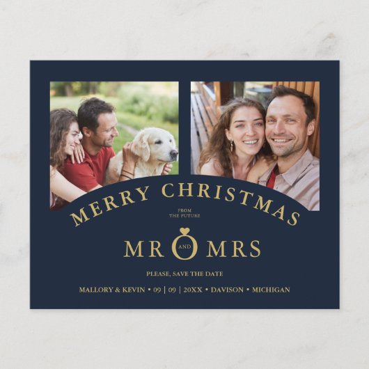 Papier Budget Christmas Navy Chic Luxury Golden 2 Photos (Devant)