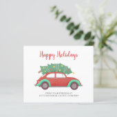 Papier Budget Christmas Tree Car Business Holiday Card (Debout devant)