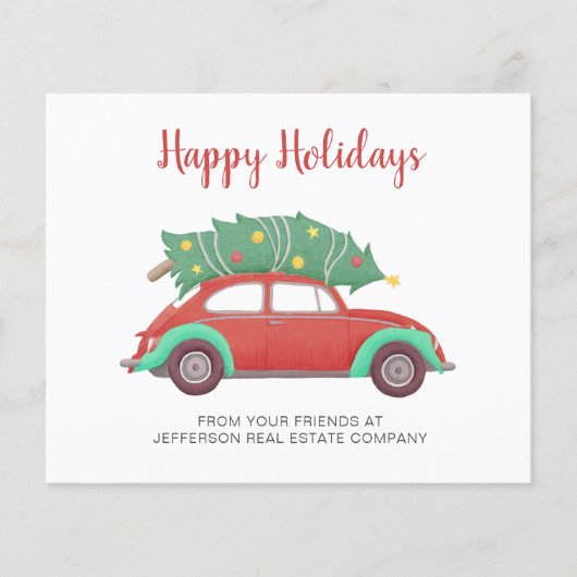 Papier Budget Christmas Tree Car Business Holiday Card (Devant)