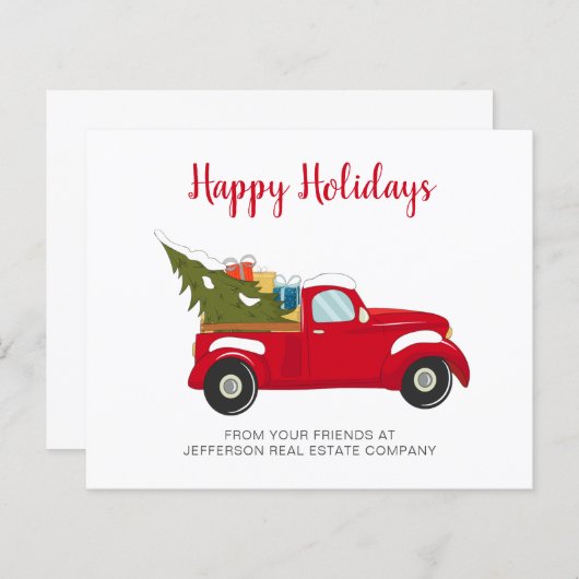 Papier Budget Christmas Tree Car Business Holiday Card (Devant / Derrière)