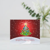 Papier Budget Christmas Tree Red Business Holiday Card (Debout devant)