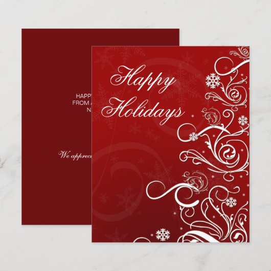Papier Budget Christmas Tree Red Business Holiday Card (Devant / Derrière)