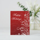 Papier Budget Christmas Tree Red Business Holiday Card (Debout devant)