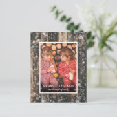 Papier Budget Christmas Wood Photo Holiday Card (Debout devant)