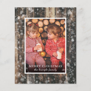 Papier Budget Christmas Wood Photo Holiday Card