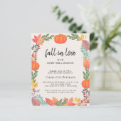 Papier Budget Chute en amour Citrouille Baby shower Invit (Debout devant)