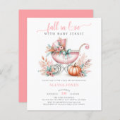 Papier Budget Chute En Amour Rose Automne Baby shower Flo (Devant / Derrière)