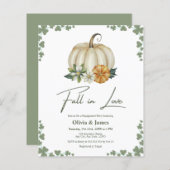 Papier Budget Chute en amour Vert Engagement Invitation (Devant / Derrière)