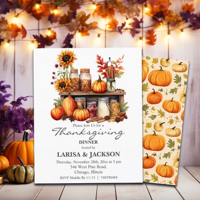 Papier Budget Chute Richesse Thanksgiving Invitation (Créateur téléchargé)