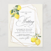 Papier Budget Citron Citrus Faire-part de mariage d'été (Devant)