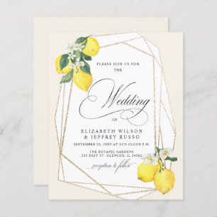 Papier Budget Citron Citrus Faire-part de mariage d'été