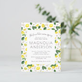 Papier BUDGET Citron Citrus nuptiale Invitation de douche (Debout devant)