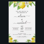 Papier Budget Citron Faire-part de mariage jaune<br><div class="desc">Citrus et verdure Citron Budget avec fleurs ou fleurs Blanches Aquarelle Printemps Mariage Elégant et moderne Invitations sur arrière - plan Blanc - comprend une belle et élégante typographie script avec feuilles botaniques modernes et verdure pour la célébration spéciale de mariage.</div>