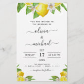 Papier Budget Citron Faire-part de mariage jaune (Devant)