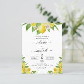 Papier Budget Citron Faire-part de mariage jaune (Debout devant)