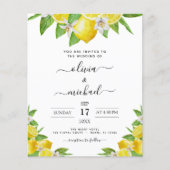 Papier Budget Citron Faire-part de mariage jaune (Devant)