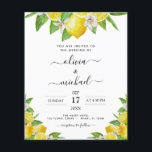 Papier Budget Citron Faire-part de mariage jaune<br><div class="desc">Citrus et verdure Citron Budget avec fleurs ou fleurs Blanches Aquarelle Printemps Mariage Elégant et moderne Invitations sur arrière - plan Blanc - comprend une belle et élégante typographie script avec feuilles botaniques modernes et verdure pour la célébration spéciale de mariage.</div>