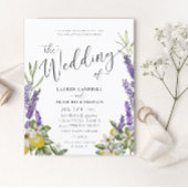 Papier Budget Citron & Lavande Faire-part de mariage de f