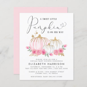 Papier Budget Citrouille Floral Baby Girl Douche virtuell