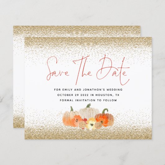 Papier Budget Citrouille Gold Parties scintillant QR Enre (Devant / Derrière)