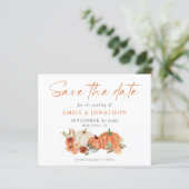 Papier Budget Citrouilles Florals Mariage de automne QR D (Debout devant)