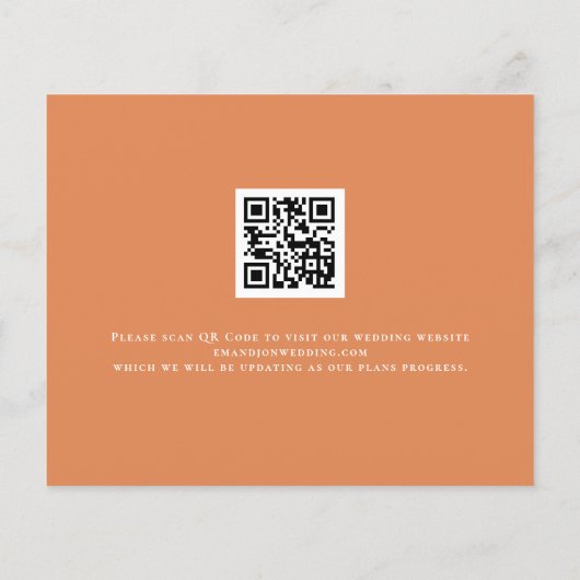 Papier Budget Citrouilles Florals Mariage de automne QR D (Dos)