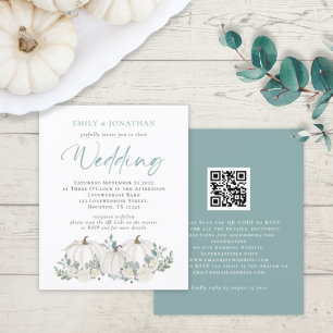 Papier Budget Citrouilles Turquoise Foliage QR Wedding In